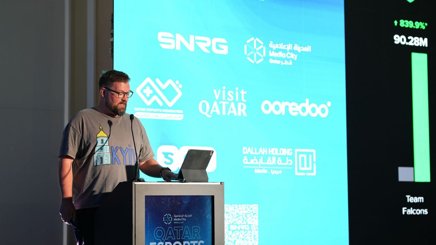 Qatar Esports Federation · Media City — Awerti · live audience data, in front of the federation